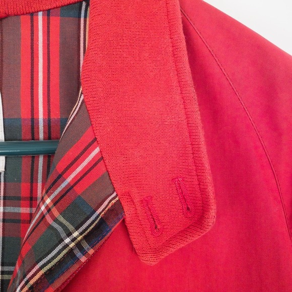 Maus & Hoffman Harrington Jacket Mens XL Red Plaid Lined Cotton Made in Scotland - Picture 9 of 16